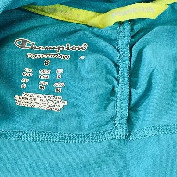 Womens Champion PowerTrain Power Flex Blue Green Full Zip Jacket Size Small - Picture 4 of 7